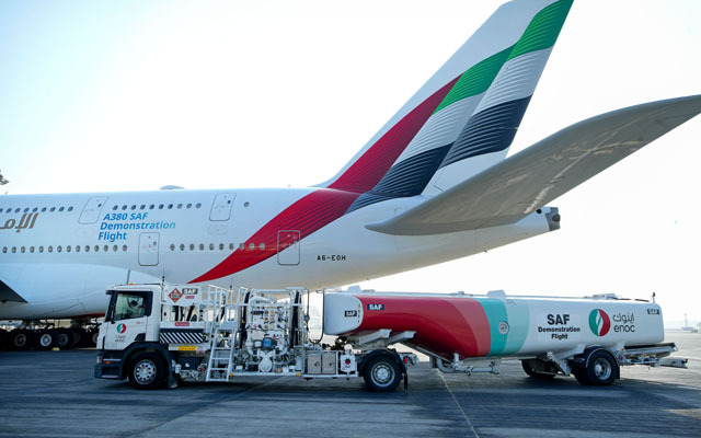 Emirates operates landmark demonstration flight using full SAF