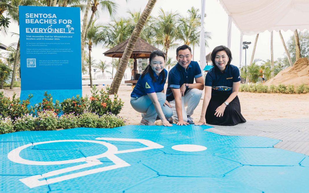 Singapore’s first accessible beach track opens on Sentosa island