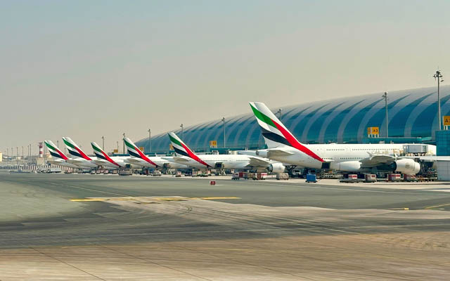 Emirates planes at Dubai International Airport 640